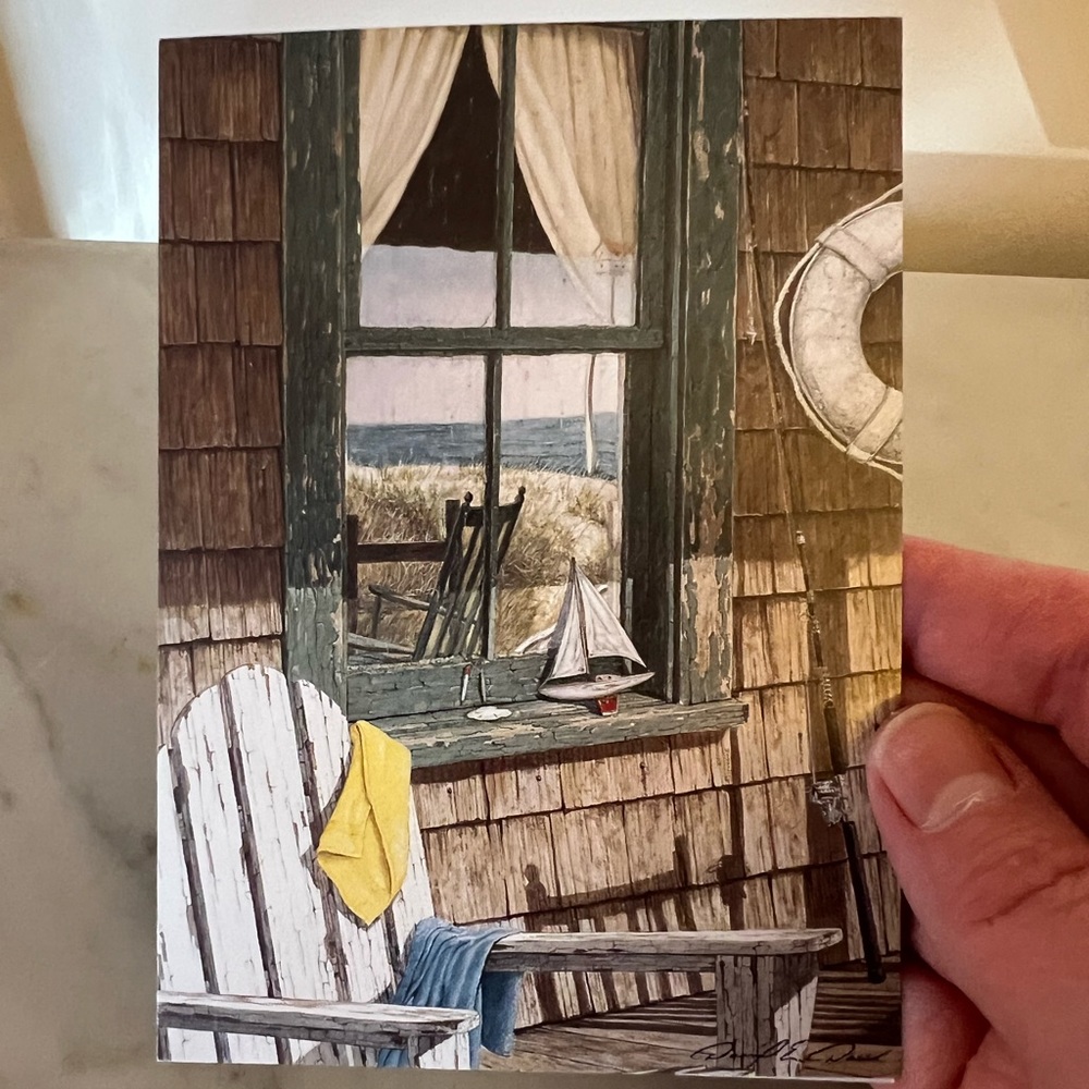 David E. Doss 20 Blank Small Note Cards Vintage Summer Weekend Beach House